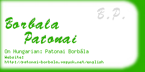 borbala patonai business card